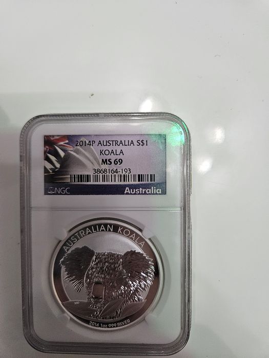 Moneda de argint gradata MS69, Koala Australia