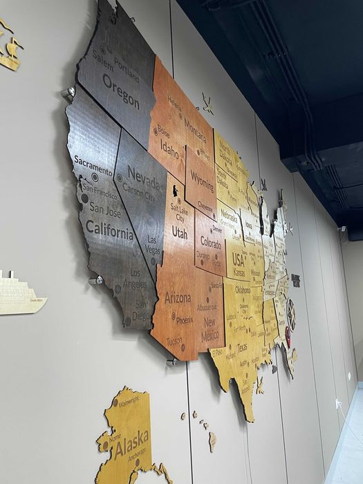 3d karta, USA map, 3Д карта США, 3D Yog‘och AQSH Xaritasi