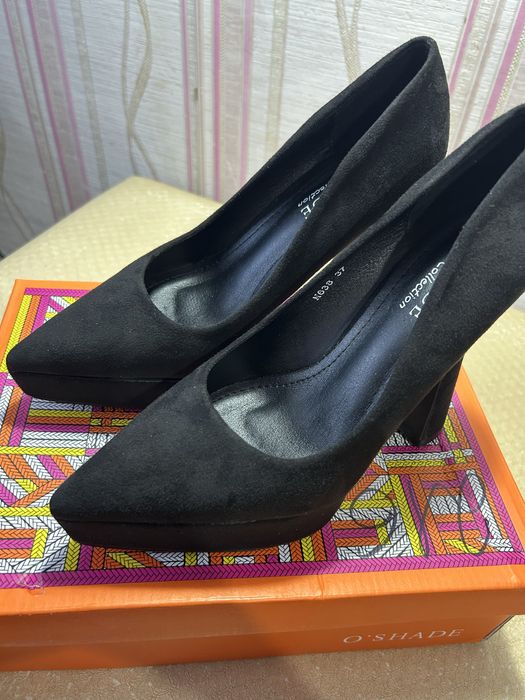 Туфли замшевые черные