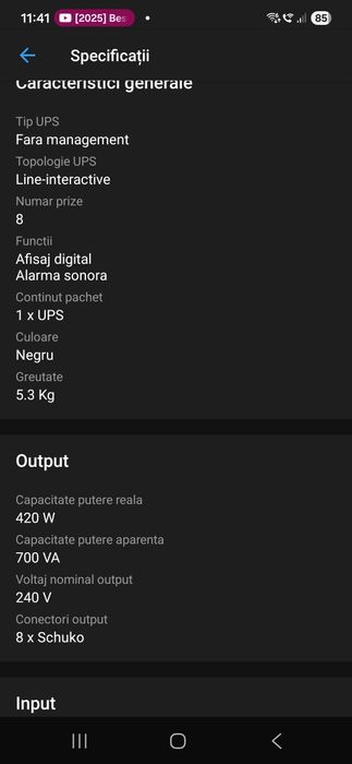 UPS CyberPower BR700ELCD, 700VA/ 420W, 8 prize Schuko, USB-A, AVR, LCD