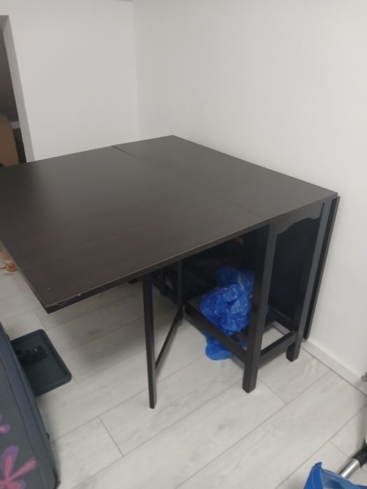 Masa dining pliabila wenghe cu 4 scaune pliabile