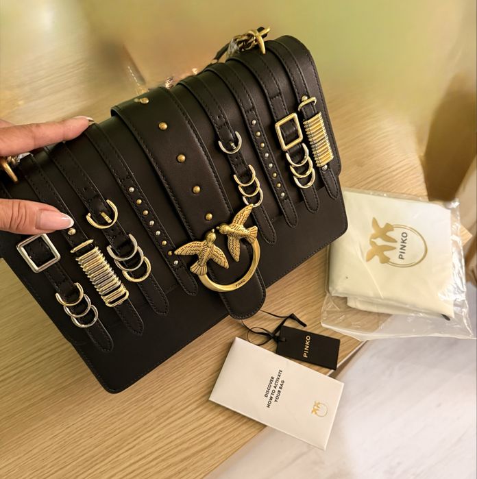 PINKO Черена Дамска чанта Pinko Love One Light