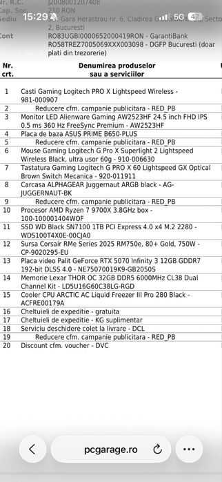 Vand full pc cu periferice