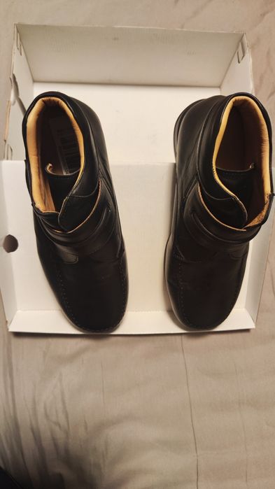 Ортопедични обувки боти мъжки естествена кожа