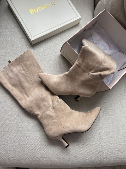 Ботуши велур в бежаво