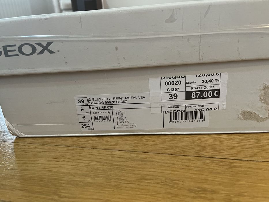 Ghete/botine Geox respira, piele, 39, Italia