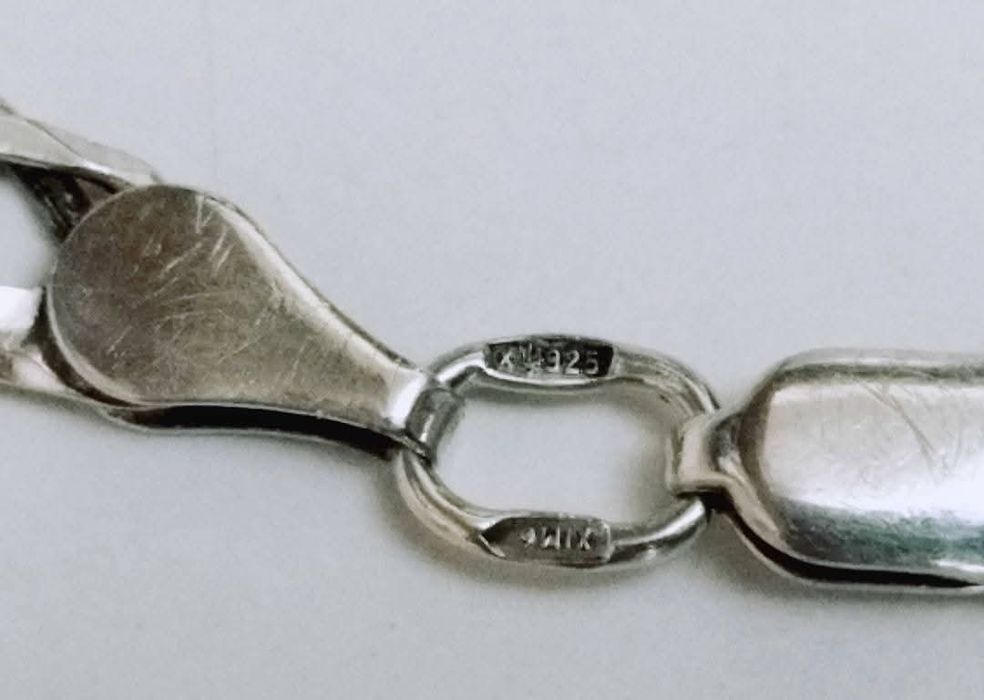 Veche bratara din argint de 925 cu zale impletite
