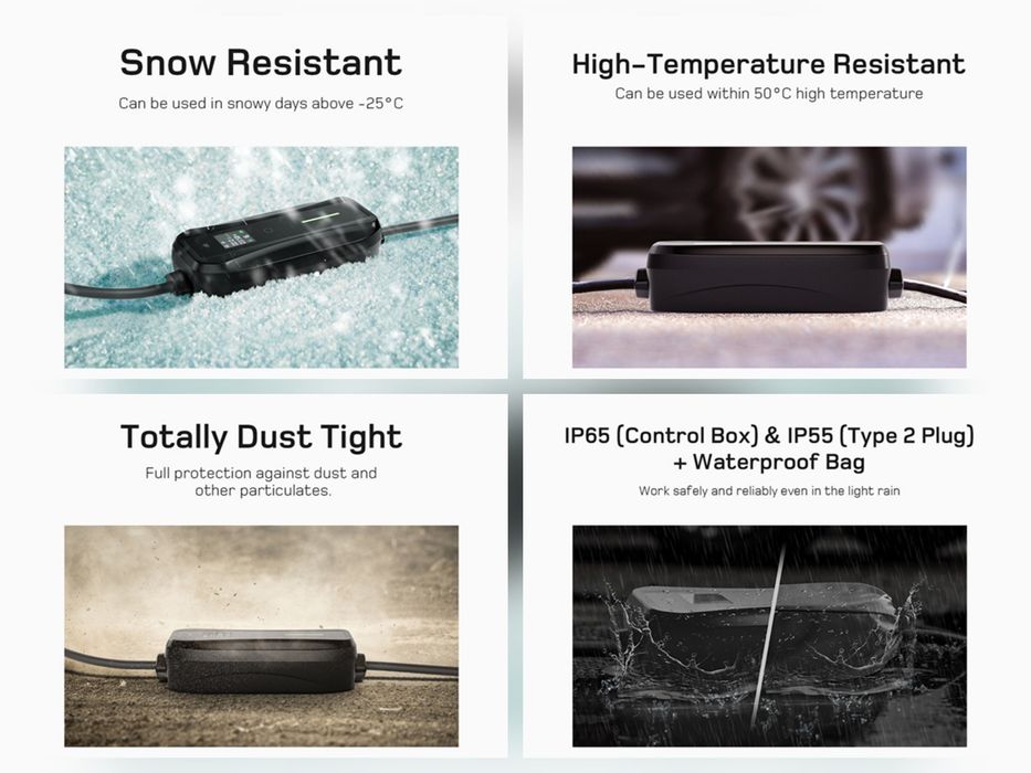 11kW 2-в-1 мобилна зарядна станция dé, Type 2, 10м, CEE 16A + шуко