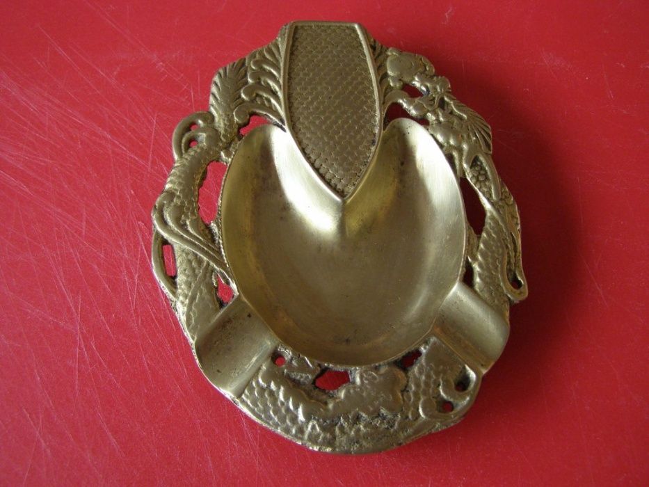 винтидж фруктиера свещник стар пепелник месинг vintage deco