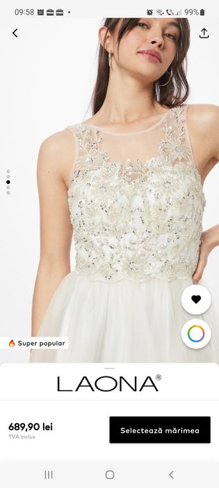 Rochie scurtă crem ocazie XS