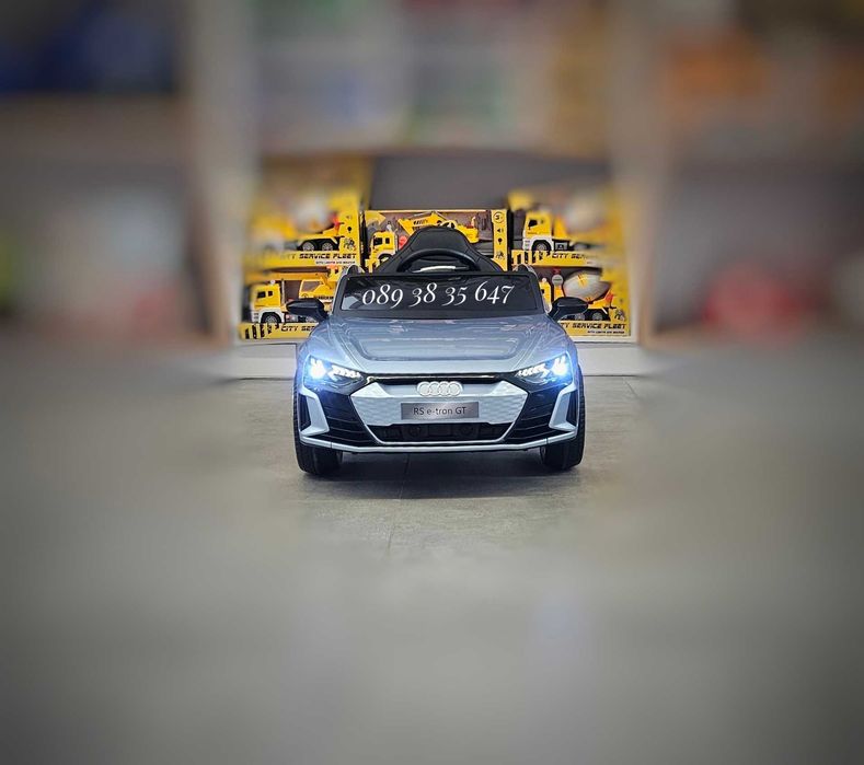 ТОП ЦЕНА!НОВО!Акумулаторна кола AUDI RS E-TRON GT с 12V,МЕКИ ГУМИ,металик,USB