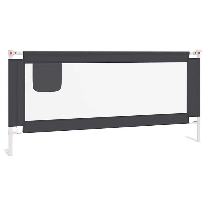 Bară de pat pentru copii mici 200x25 cm, material textil, gri închis VidaXL