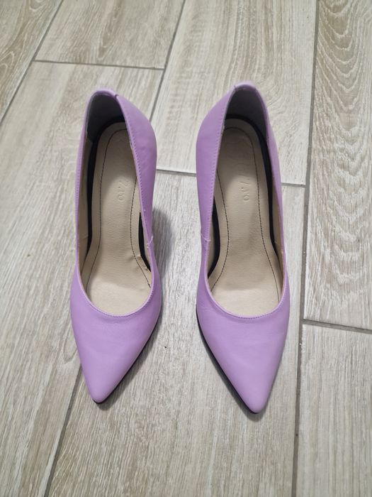 Pantofi din piele violet de dama