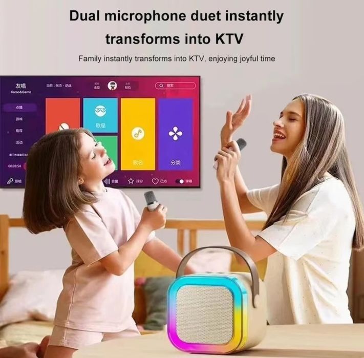 Boxa  2 microfoane pentru copii si adulti, wireless