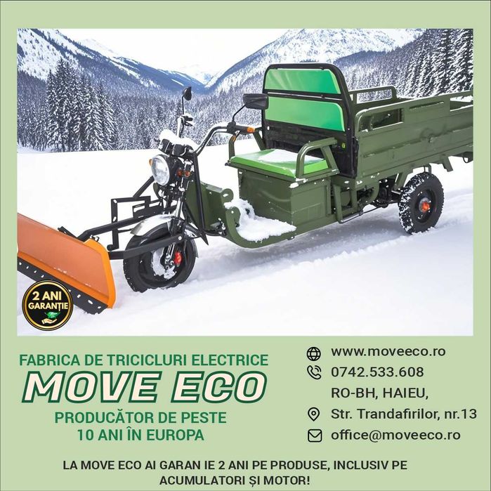 Triciclu electric Cargo 500 EEC 60V-45AH - Optional cu Lamă de zăpadă