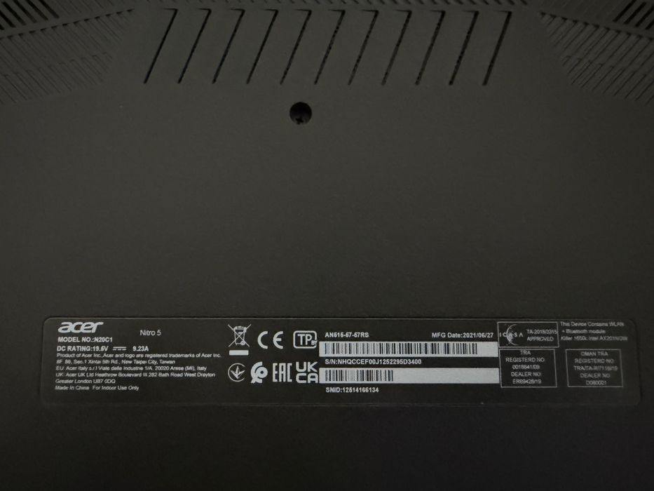 Vand Laptop Acer nitro 5