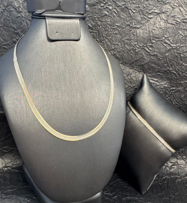 Set argint placat cu aur24k galben si alb