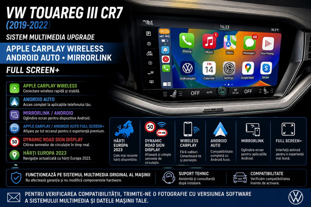 VW Touareg III CR7 Apple CarPlay Android Auto Harti Navigatie