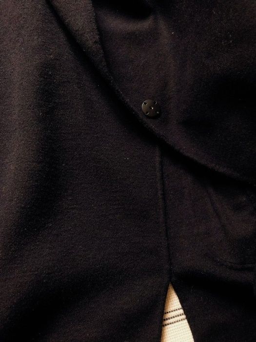 Mango Palton handmade bleumarin - negru XS buzunare din blana eco