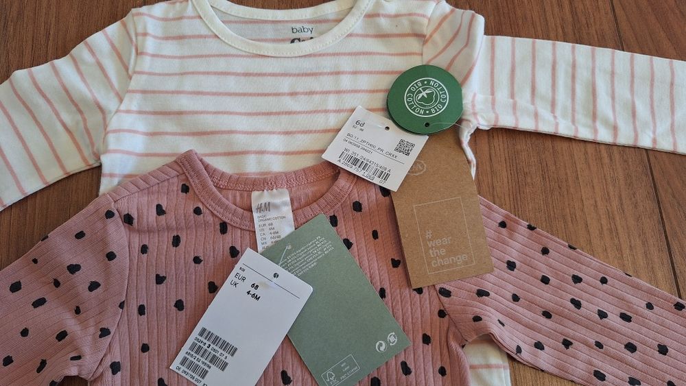 Set 2 bluze H&M, C&A , noi, marime 68, bumbac organic