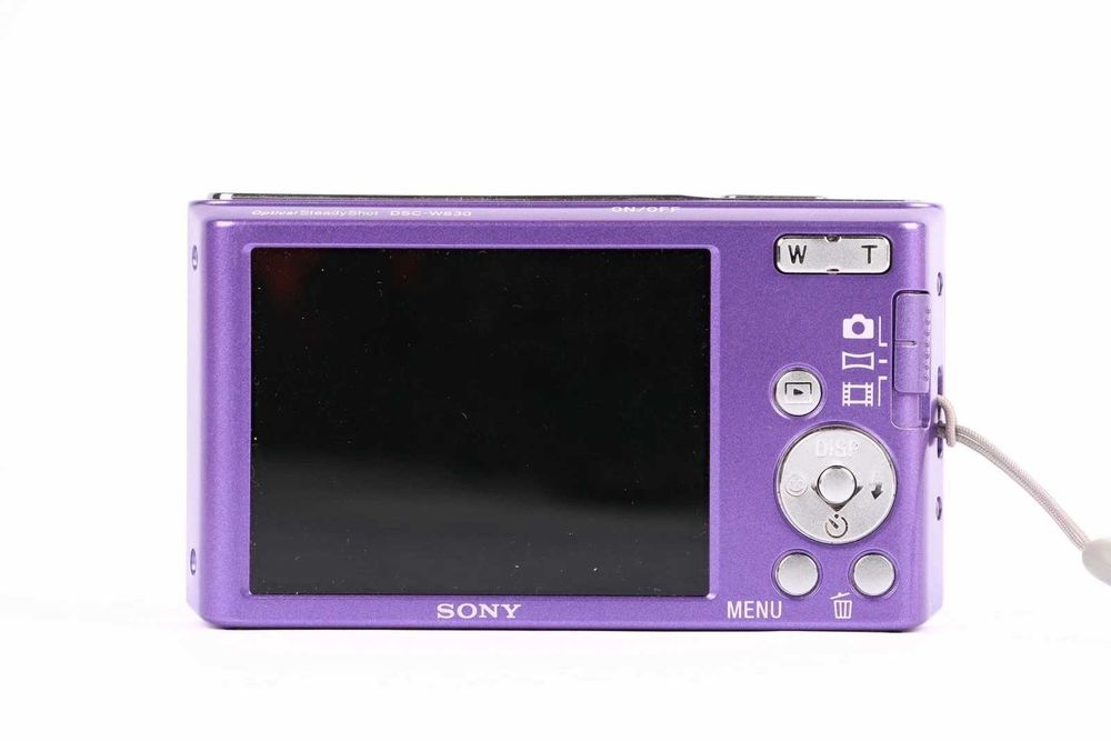 Sony W830 ултра компактен цифров фотоапарат, дигитална камера лилав цвят - 20 MP, работи отлично - като НОВА - пълен комплект