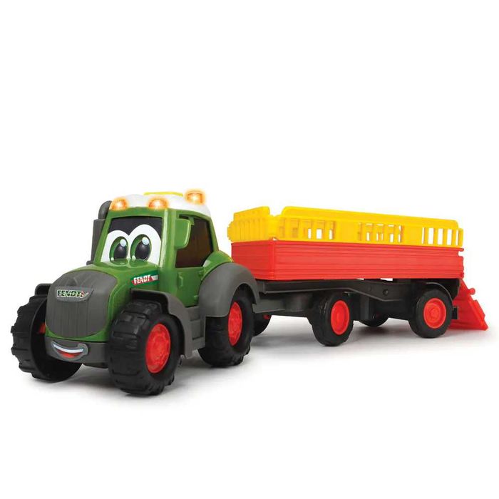 ABC Трактор с ремарке за животни с фигурка Крава Fendti