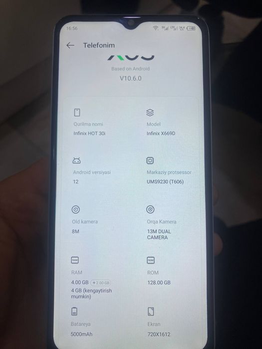 Infinix Hot30i ishlashi yaxwi garantiya