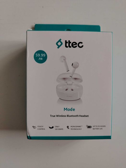 Продавам чисто нови Bluetooth слушалки ttec бели