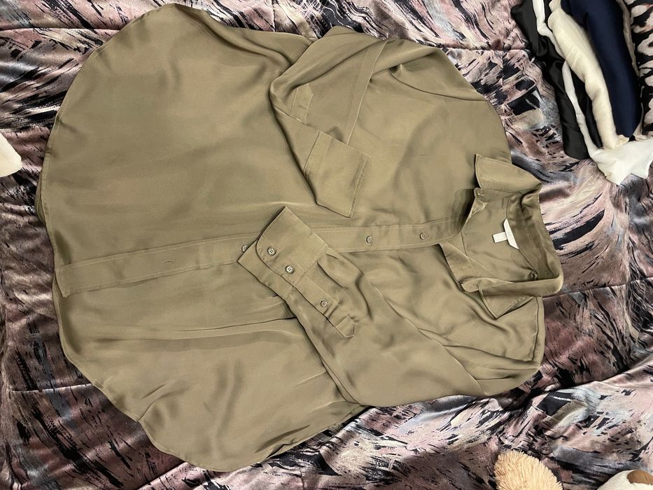 Vand camasa satin kaki,noua,XL,H&M