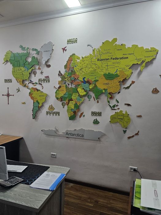 3D Карта мира премиум качества,Dunyo xaritasi