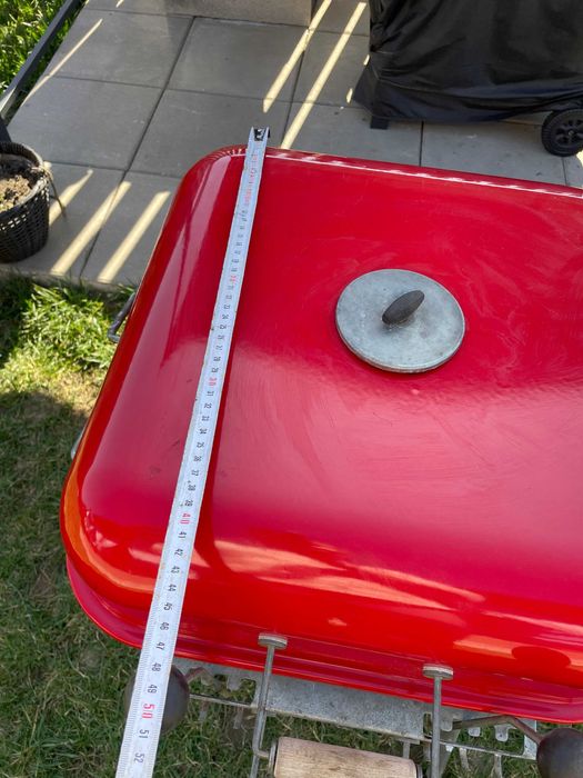 Gratar gradina cu carbuni, grill dreptunghiular, capac, 43x40x83 cm