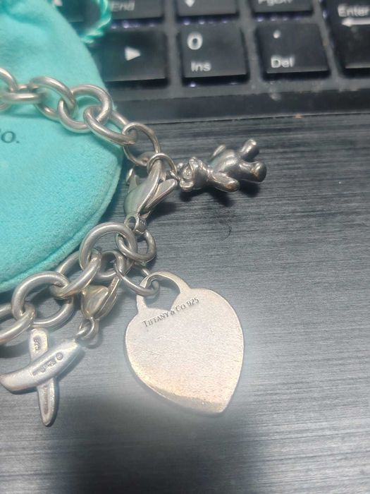 Bratara Tiffany Co argint 925 cu charmuri cu cutie si saculet FAC SCHIMBURI