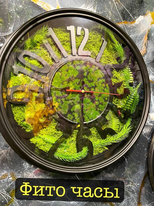 Фито стена и фито часы. Искусственные растения и деревья