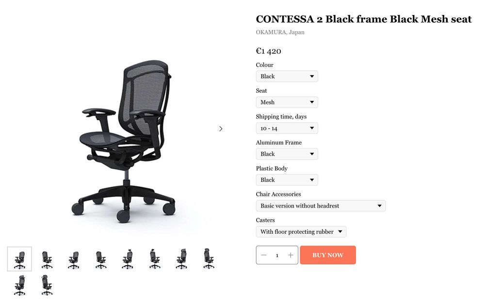 Висок клас офис стол Okamura Contessa