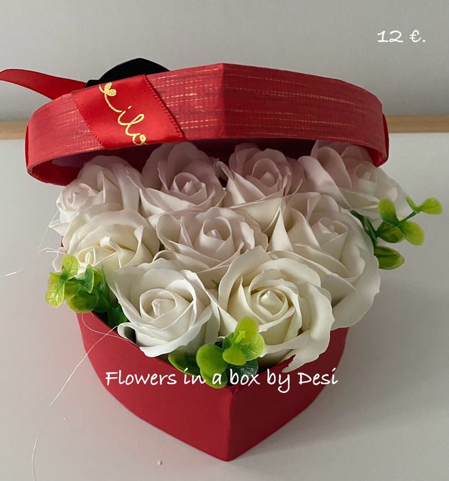 Кутия сърце с рози за Свети Валентин