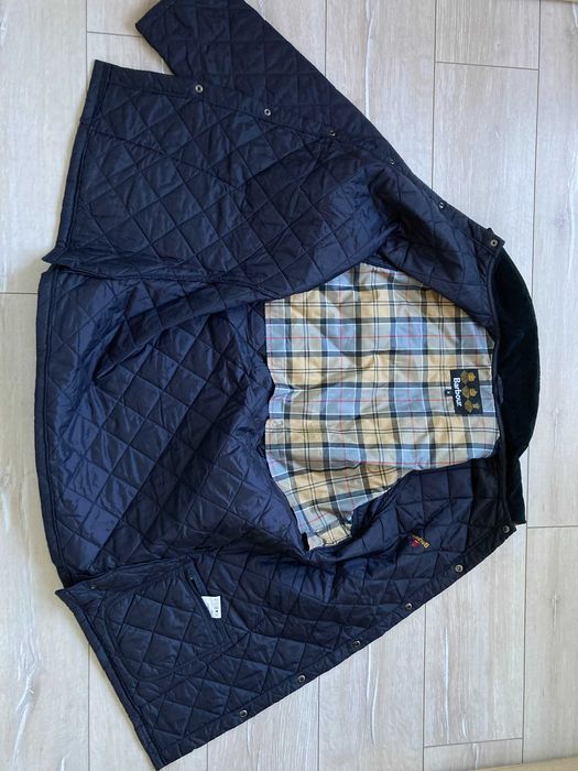 Barbour Tartan Liddesdale quilted jacket мъжко синьо яке размер м