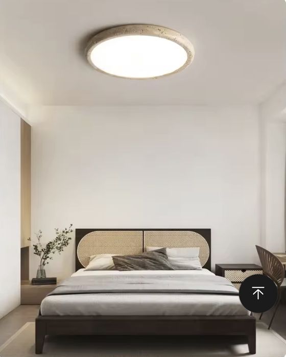 Led плафон за таван от естествен травентин 58 см 40 W с дистанционно