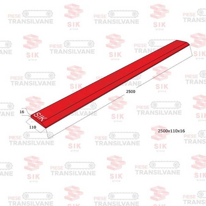 Lamă de uzură 2500 x 110 x 16 mm – rezistență ridicată pentru utilaje
