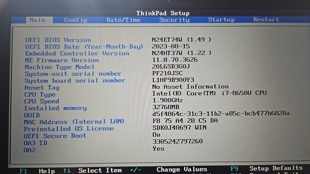 Lenovo ThinkPad T480 – i7 / 32GB RAM / 256 GB SSD pentru piese sau reparat