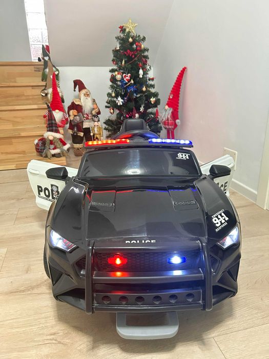 Masinuta electrica de Politie pentru copii, Telecomanda, Statie, USB,