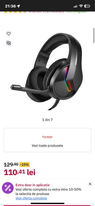 Casti Gaming MARVO H8618 BLACK