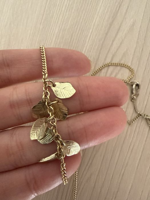 Колье+ сережки листики комплект