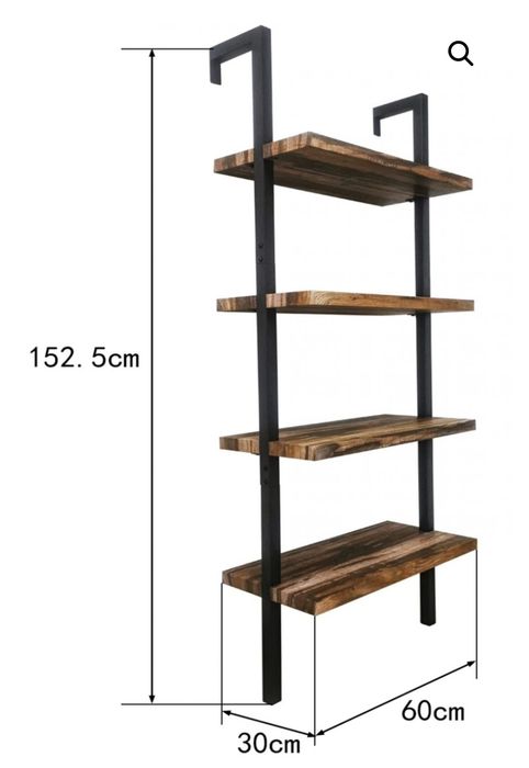 Стенна етажерка-4рафта-метал дърво – 152 см височина –налична в 2цвята