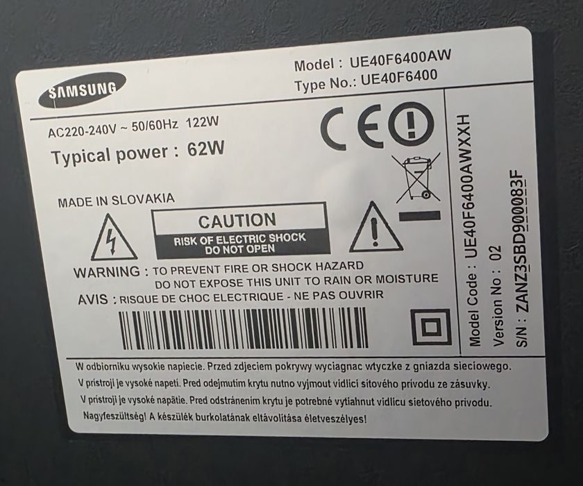 Tv Samsung  UE40F6400AW