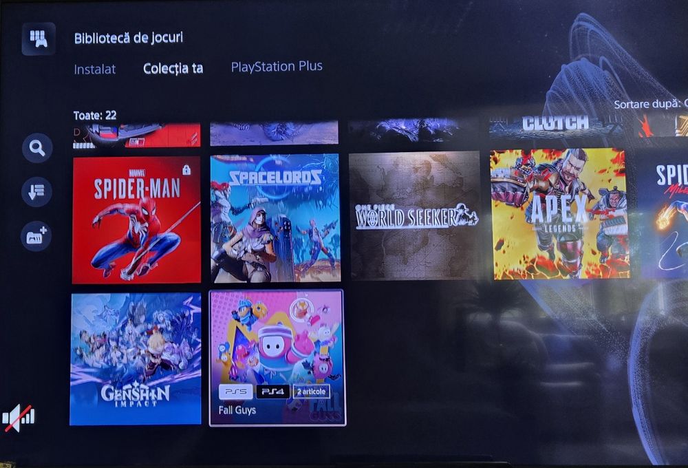 PS5, două controlere (funcționale), jocurile pe disc: FC26 Spider-man Miles Morales, Spider-man și celelalte jocuri digitale din imagini.