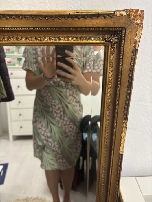 Oglinda Vintage rama lemn auriu