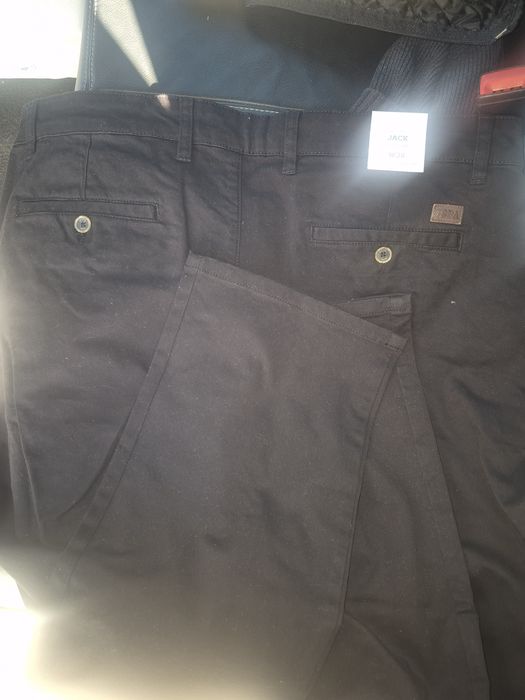 Pantaloni chino US POLO negri w38 ,L 33 cu elastic.NOI