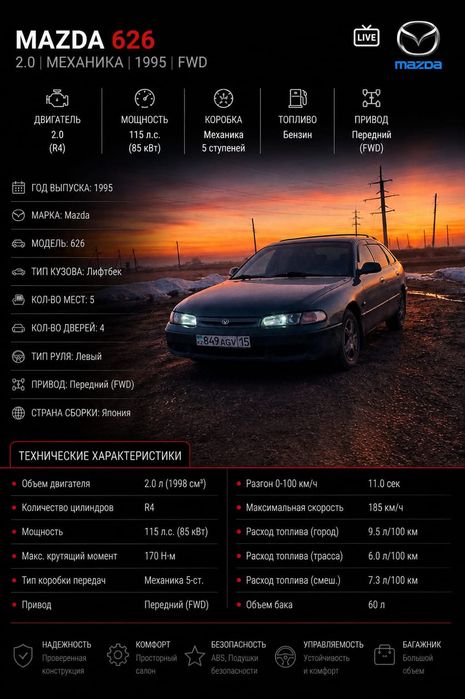 Мазда 626 турбо пушка)