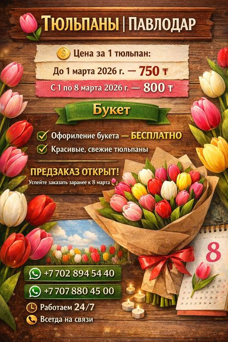 Тюльпаны к 8 марта