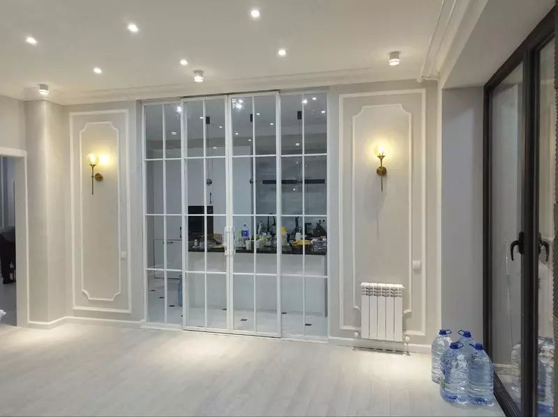 Раздвижные двери/раздвижные перегородки/Стекляный двери/ Лофт стил